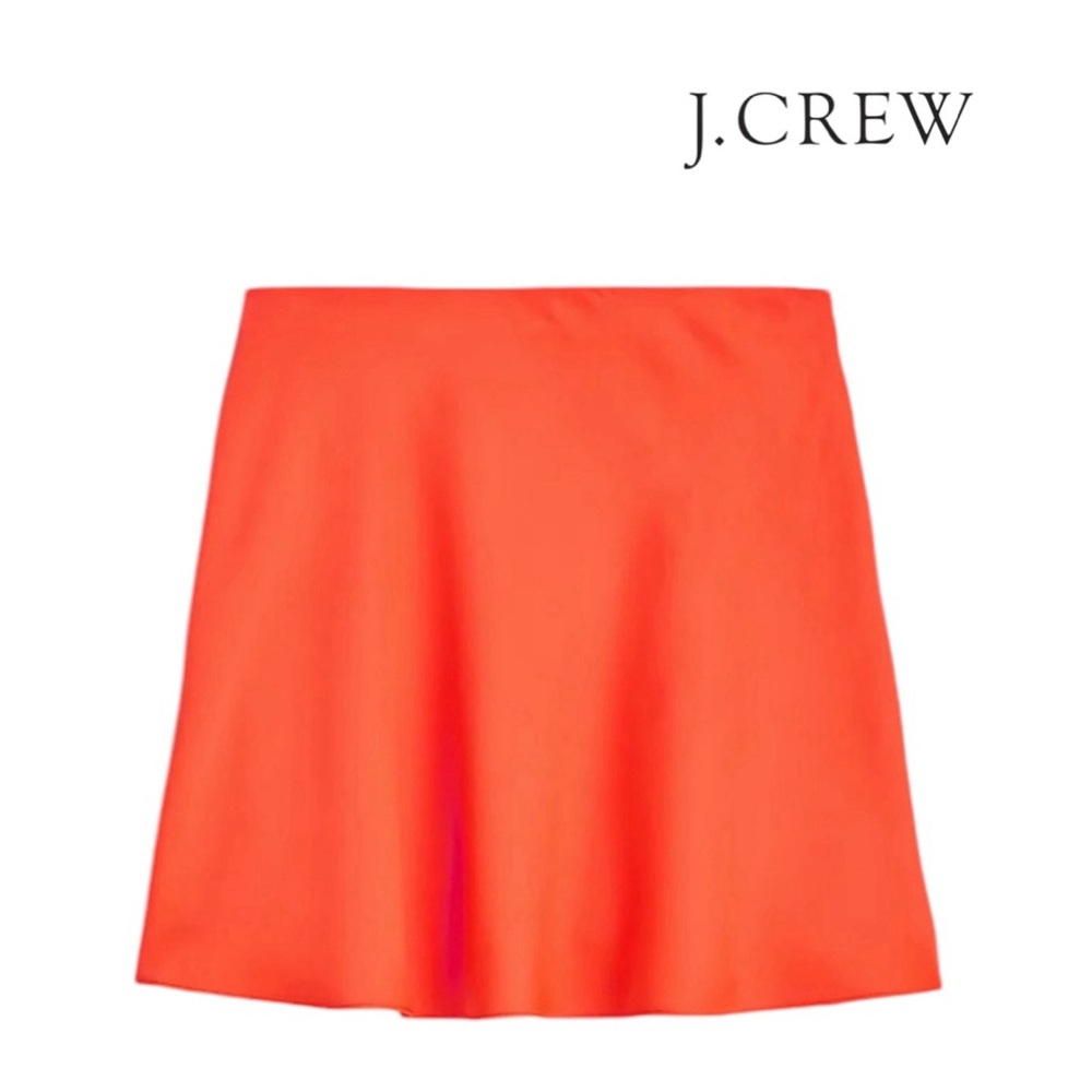 J. Crew NWT Gwen Mini Slip Skirt Tangerine Orange 2x